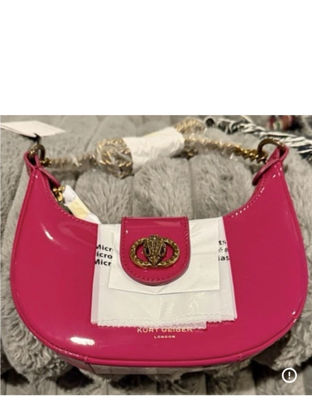 New Kurt Geiger Turquoise Leather Chain Shoulder Bag Top Zipper